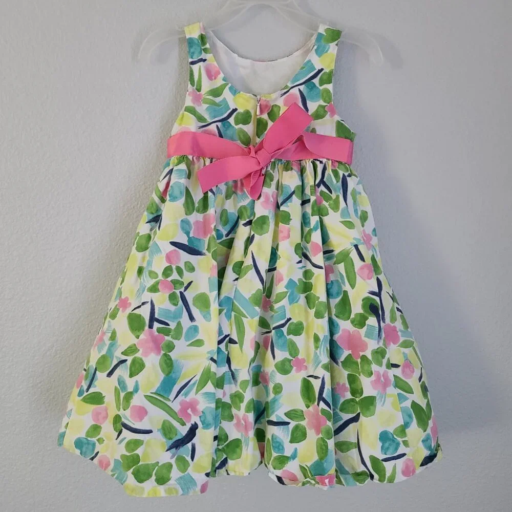 Gymboree Flower Garden Watercolor Party Dress Girls Size 4